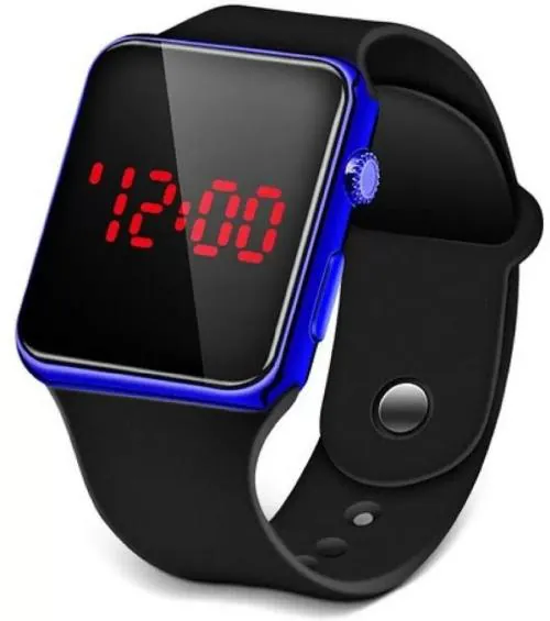 Hala Square LED Blue Case Digital Watch - For Boys & Girls