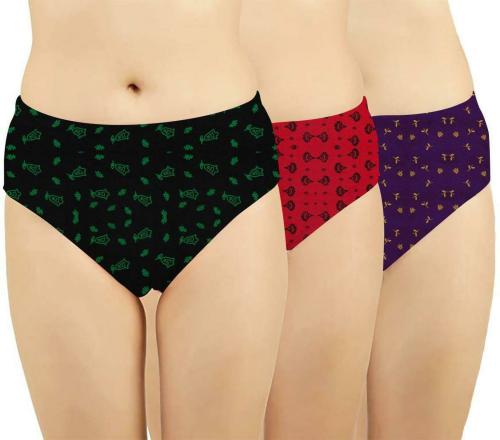 THE BLAZZE Multicolor Cotton Blend pack of 3 Women Hipster Panty