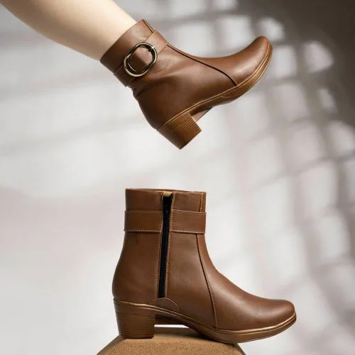 Shoetopia Brown Stylish Boots for women and girls