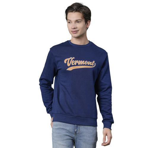Red Tape Men's Airforce Blue Graphic Print Sweatshirt