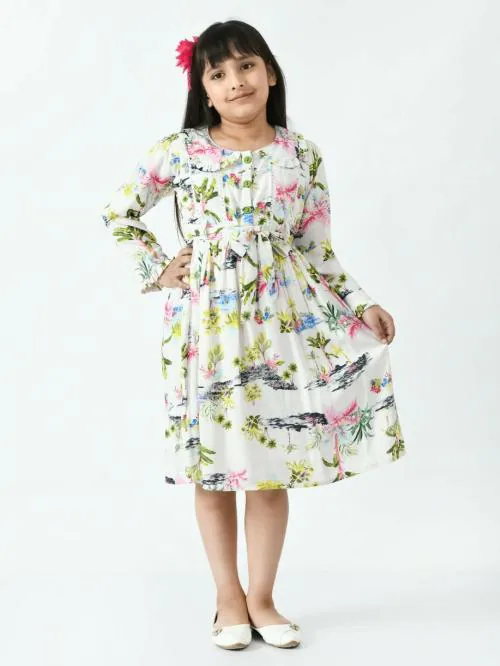 Bella Moda Cotton Casual Fit And Flair Floral and Leave Full sleeve