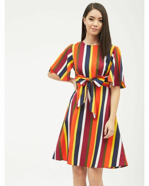HARPA Women Multicolor Striped Dress