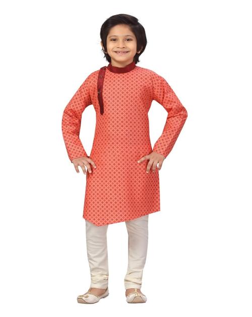 Aarika Boys Gajri Colour Cotton Kurta Pyjama Set
