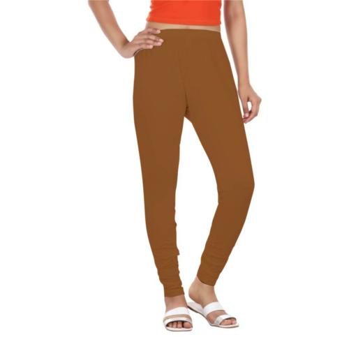 HIRSHITA Women Bournvita Brown Solid 100% Cotton Leggings (XL)