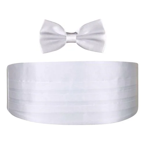 Peluche Men'S Satin The Cerulean Cummerband And Bow Tie Set (Navy Blue, Free Size)