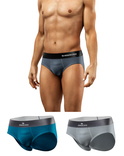Modern Crew Men's Premium Ultrasoft Micromodal Briefs, Pack of 3,Anti-Odor and Anti-Bacterial - Made in India