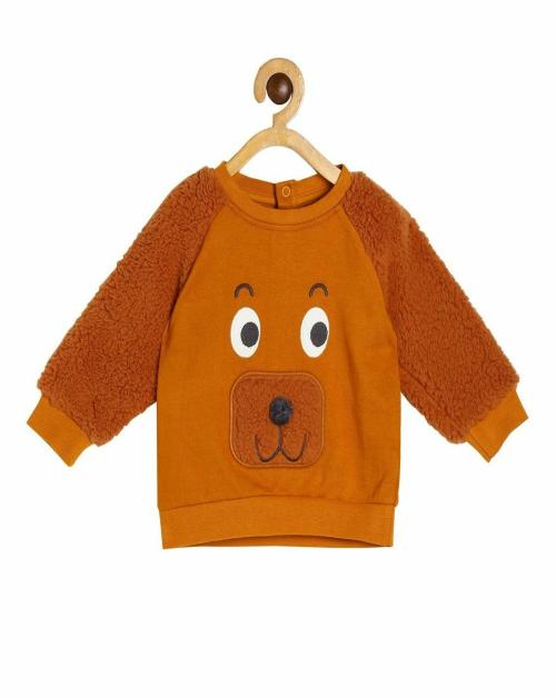 Buy MINI KLUB Baby Boys Brown Cotton Sweat Shirt Online at Best Prices