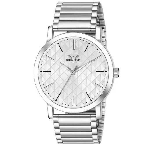 Louis Devin Steel Chain Analog Wrist Watch for Men -G049-SLV-CH