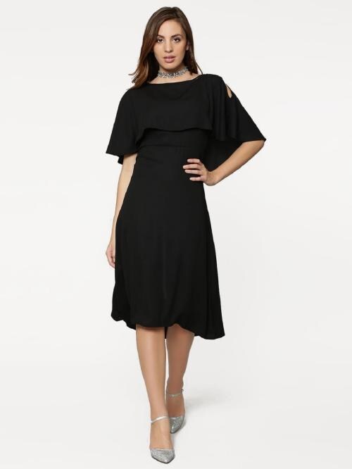 Fabrange Women's Crepe Casual Midi cape Dress | Dresses | Women Dress | Party Dress | Maxi | Western Dress | Printed Gown | midi dresses | Dress for Women | Maxi Dress for women