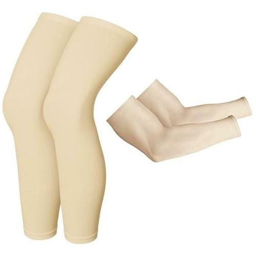 Shirsh UV Sun Protection Leg and Arm 1 Pair sleeve For Men's Women's - UPF 50 - Arm Cover For Tanning And Sunburn Protection - 1 Pair