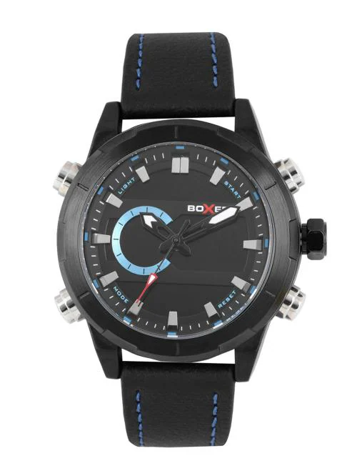 BOXER Analog Black Dial With Black Strap Watch For Men BXLBK013i