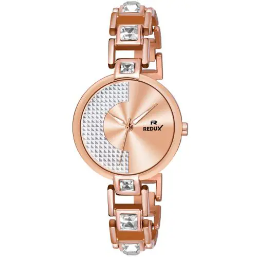 Redux GW-242 Rose Gold Dial Stainless Steel Strap Analog Watch for Women's