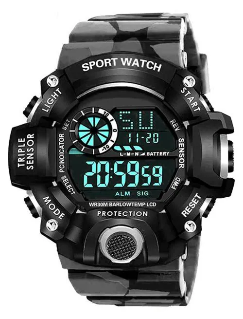 Acnos Digital Black Dial Multicolor Strap Watch For Men - (SFF-AMY-WHITE)