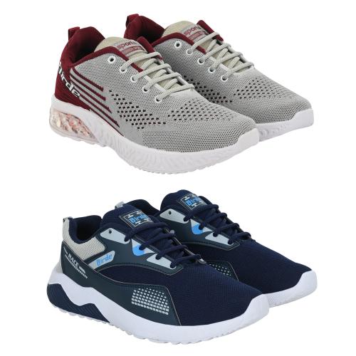 Birde Men's Sport Shoes Combo of 2 (Navy, Grey)