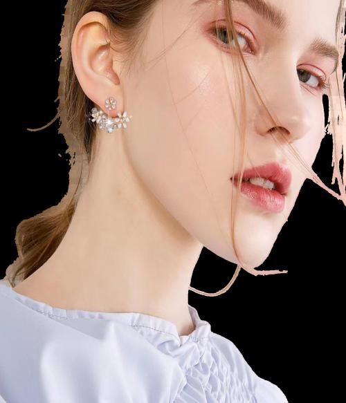 Goho Women's Elegant Floral Golden Color Earrings