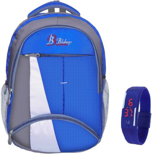 Blubags Multicolor Backpack, 36 L With Led Watch (Combo Of 2)