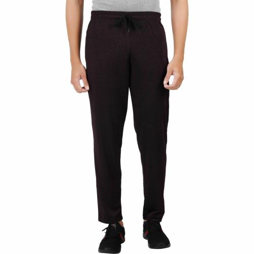 Feel Track Men Maroon Solid Polyester Track Pants (S)