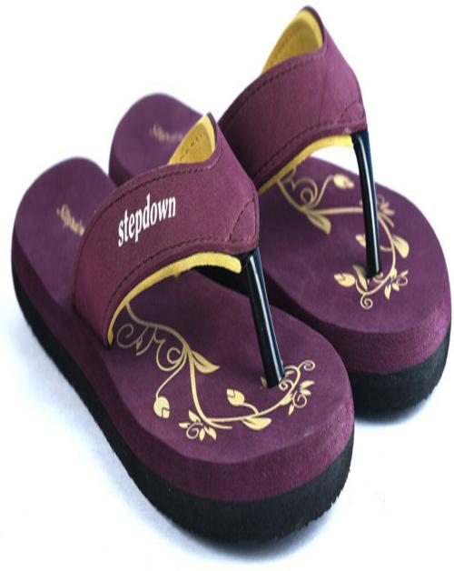 STEP DOWN Slippers For Women(Maroon )