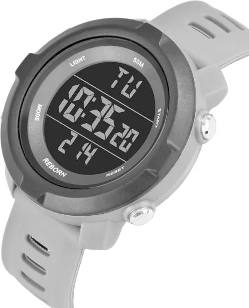 Reborn Digital Watch Black Dail Red Strap Wrist Digital Watch for Men