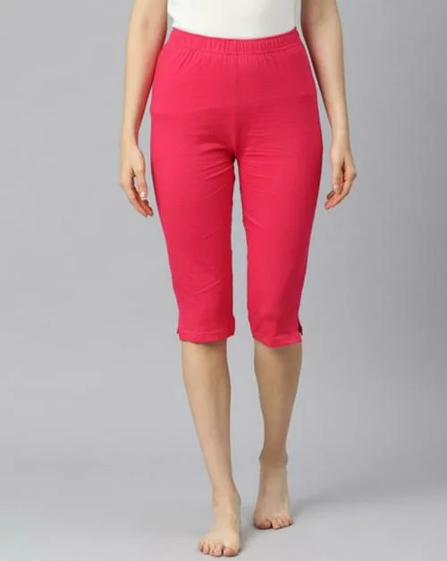 NOTYET BY US Women Pink Solid Capris (40)
