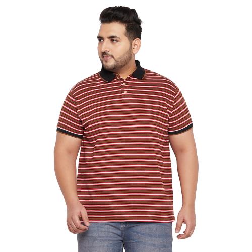 Bigbanana Men Plus Size Leal Stripped Polo Tshirt