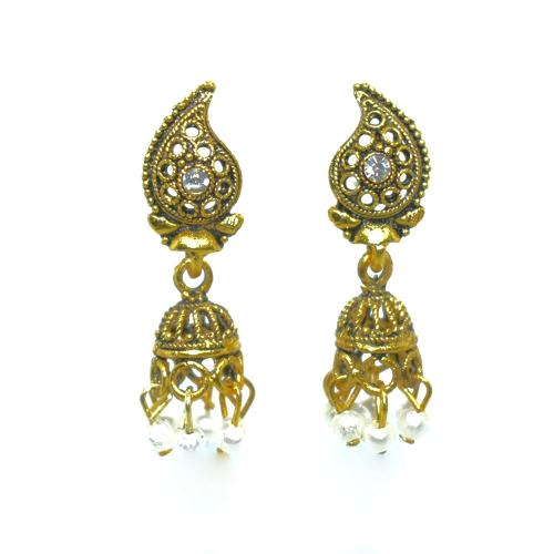 Style Viva Golden Small Jhumki With Beads for Women|Traditional Earring for Women