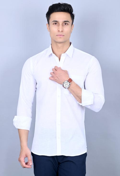 BLACKLILLY Men's Linen Cotton Solid Full Sleeve Formal Shirt - JioMart