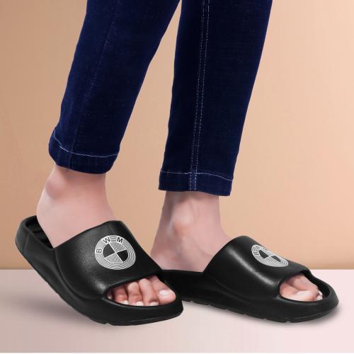 Richale Comfortable Trending Black Slider For Mens