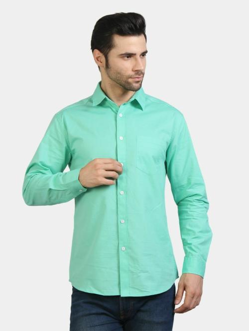 Life Roads simple plain sea green shirt