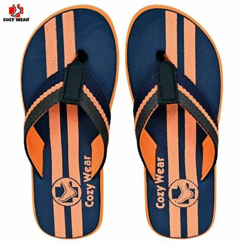 Cozy Wear Slippers Hawai Chappal Rubber Flip Flops Slippers, Comfortable & Ultra-Light G-259 Orange (6)