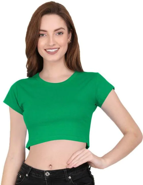 The Blazze Women Reliance Green Cotton Blend Blouse, Extra Small