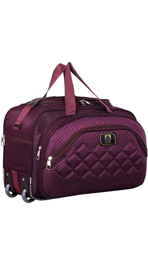 Buy Avila Purple Polyester Strolley Duffel Bag with Wheels 55L Online