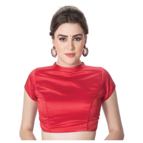 Areum Women Red Solid Net Blouse (34)