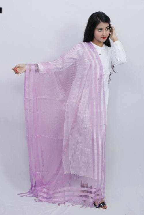 Urban Desi - Fashion Forward Art Silk Striped Women Dupatta (Purple)