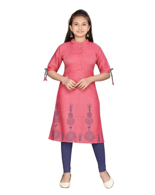 Muhuratam Girls Red Colour Kurti
