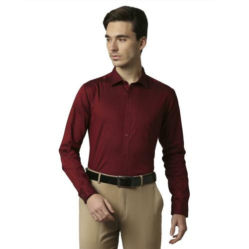 Park Avenue Men Formal Dark Maroon Shirt