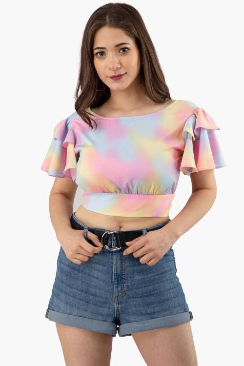 Pretty Loving Thing Women V-Neck Stylish Multicolor Crop Top