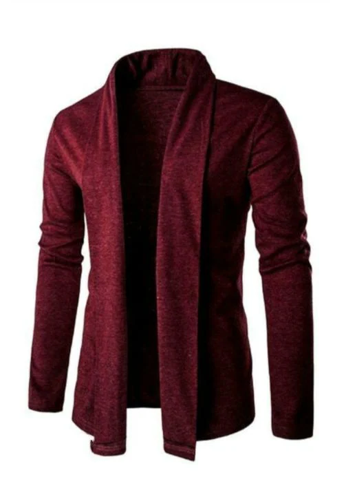 NEMO FASHION Men's Shrug | Premium Cotton Blend Fabric | Stylish and Comfortable Wardrobe Essential (MAROON) - S