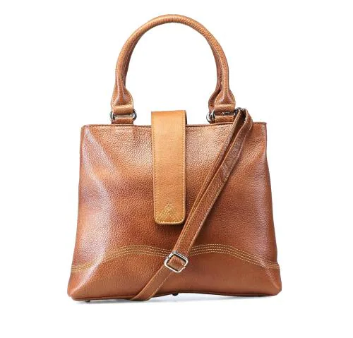 Money iin Sling Bag for Women Genuine Pure Leather Handheld Trendy Bags Cross Body Long Handle Tan Colour