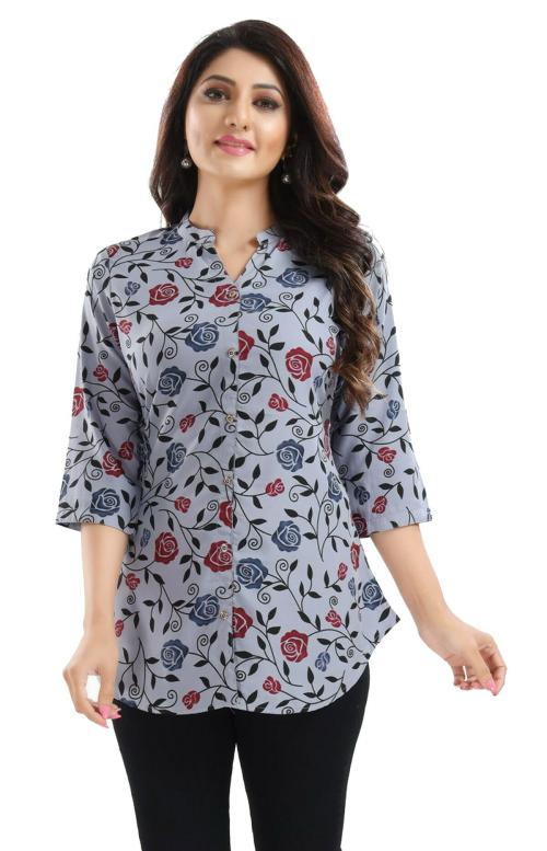 Meher Impex Women Crepe short A-Line Floral Printed Short Kurta