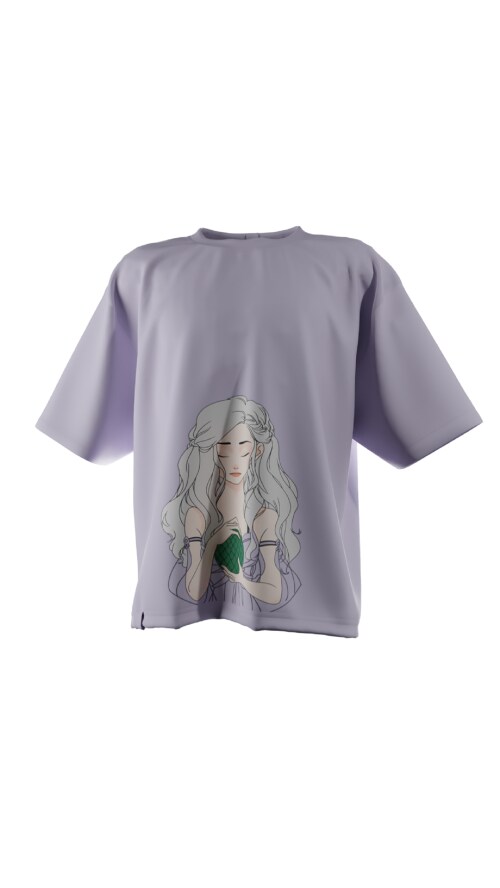 Dank Attires Official Game Of Throne: Oversized T-shirt for Women - LAVENDER(XL)