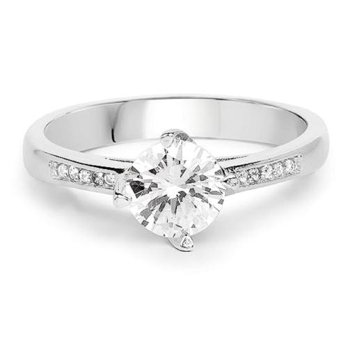 925siller Sterling Silver Single Solitaire Elegant Ring