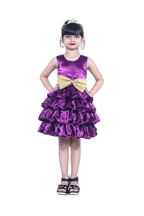 Wish Littlle Girls Purple Knee Length Dress - 2 Y