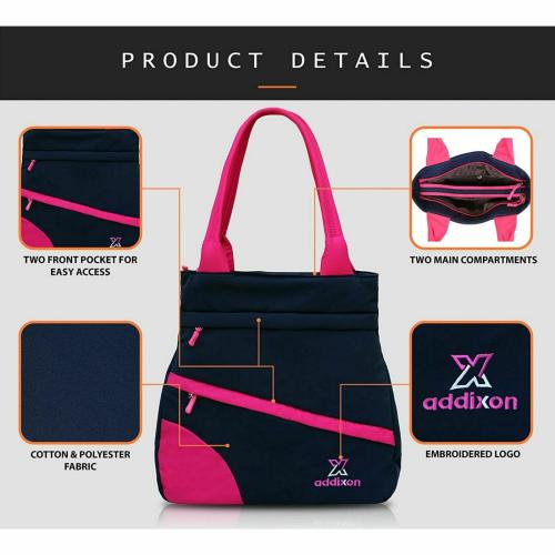 Addixon Pink, Blue Polyester And Silk Shoulder Bag (NK2004)