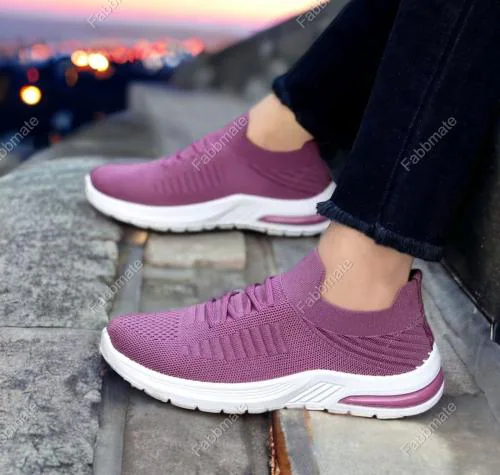 Fabbmate Trendy Memory Foam Walking Running Sports Shoes for Women Purple