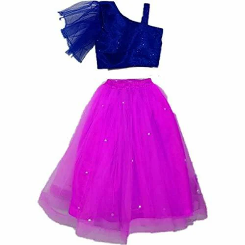 TILISM Indo Western Pink Crop Top and Skirt Lehenga Choli 5 - 6 Years