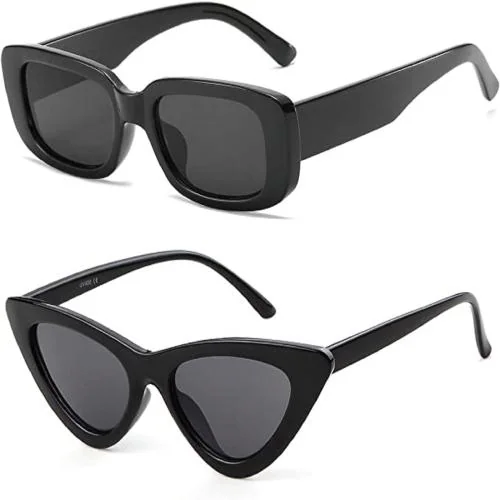 US DESIRE Rectangle Sunglasses For Women Trendy Vintage 90s Sunglasses UV 400 Protection