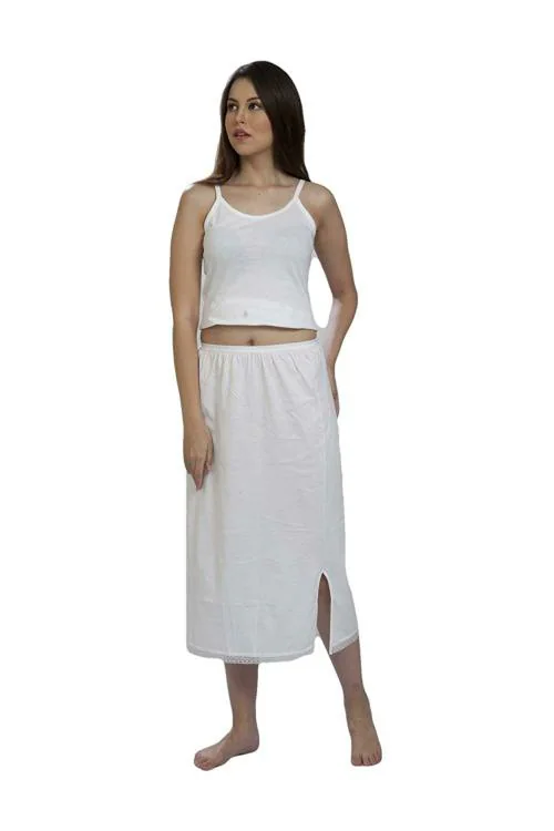 Buy mybody Women Cotton regular 3/4 Slip maxi Skirt Ankle Length