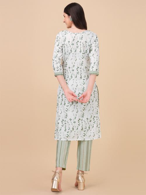 Derifa Floral Printed Kurti with Trousers