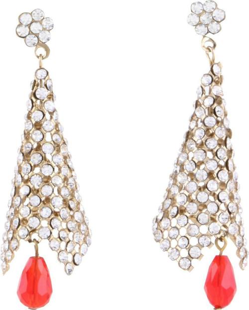 Darsha Collections Gold-Plated Alloy White Jhumki Earring (Girls And Women)